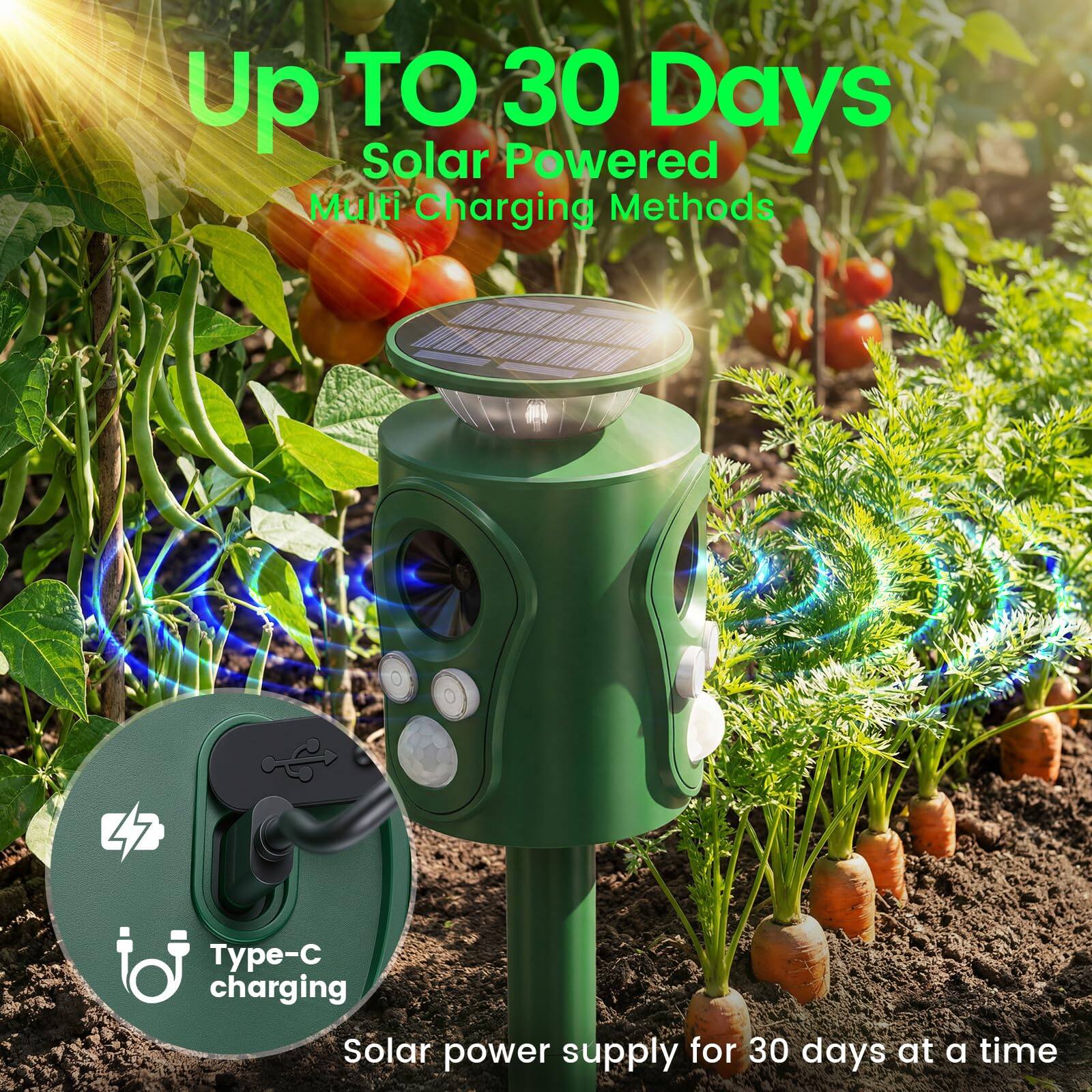 Up to 30 Days Solar Powered Multi Charging Methods - Solar power supply for 30 days at a time