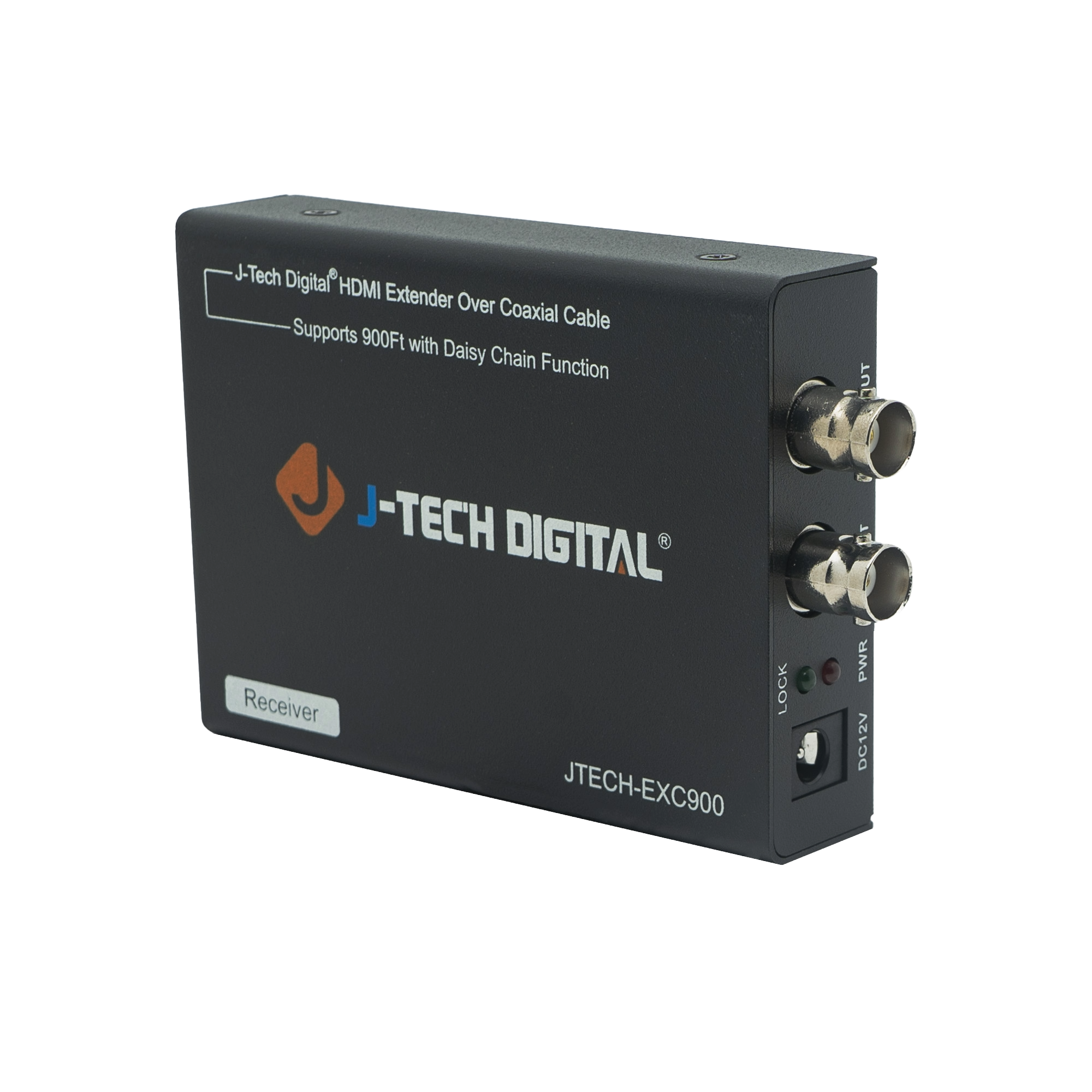 J-Tech Digital HDMI Extender Over Coaxial Cable Supports 900Ft with Daisy Chain Function

J-TECH DIGITAL
Receiver
LOCK
JTECH-EXC900
DC12V
PWR