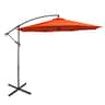 Costway - 10FT Patio Offset Umbrella, Outdoor Cantilever Umbrella with Easy Tilt Adjustment & 8 Ribs - Orange