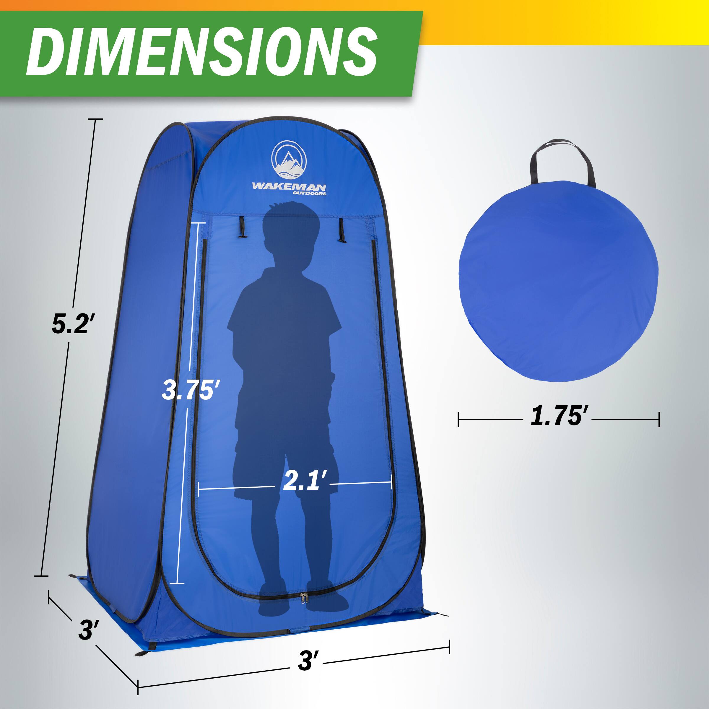 Wakeman Outdoors Kid Size Pop Up Changing Tent 3 x 3 x 5.2ft Mini