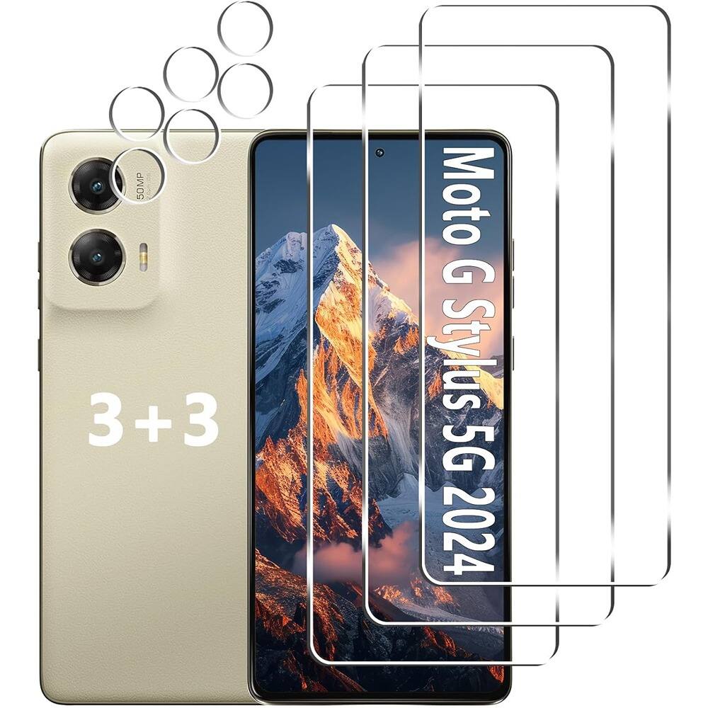 PARKER SLATER - Moto G Stylus 5G 2024 Screen Protector 3+3 Pack, Tempered Glass + Lens - Clear