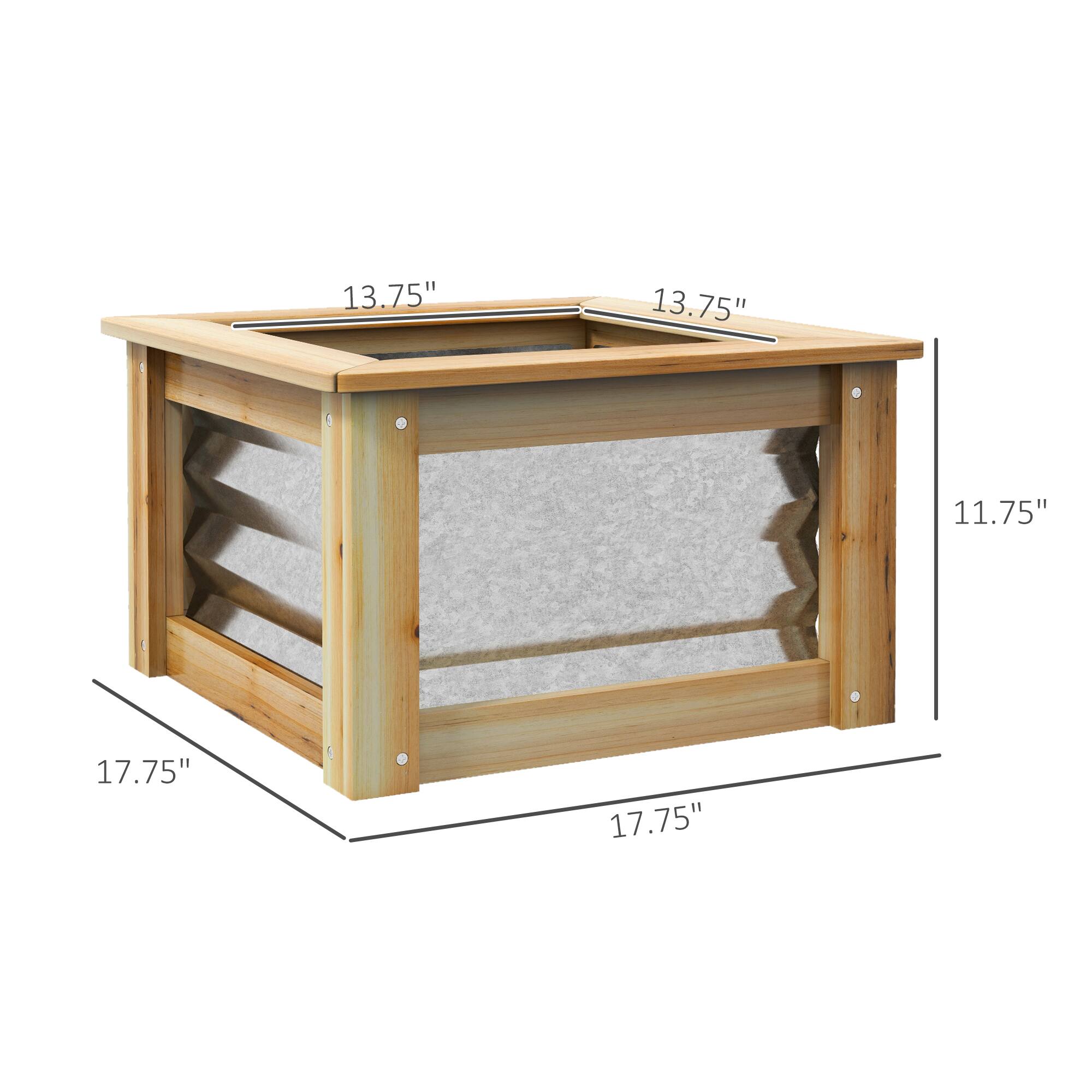 The dimensions of the wooden structure are:

- Length: 17.75"
- Width: 13.75"
- Height: 11.75"
- Depth: 3.75"