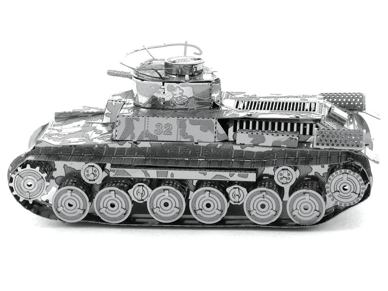 Angle. Metal Earth - Model Kit Japanese Chi Ha Tank (Moderate Difficulty) Steel Model by Metal Earth - Grey.