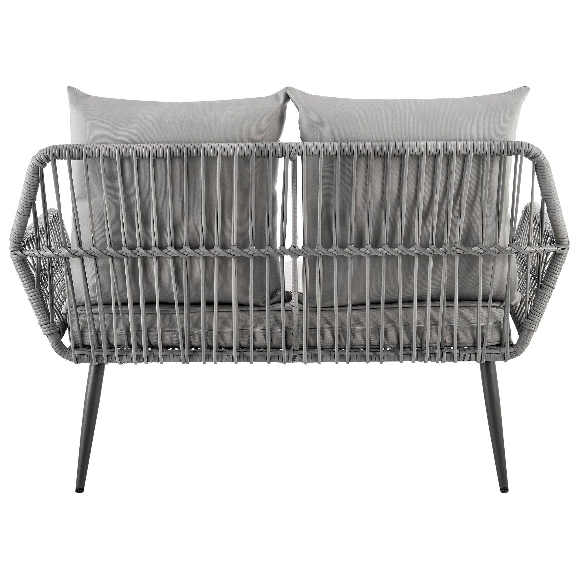 Alt View 6. Manhattan Comfort - Portofino Modern 4-Piece Patio Conversation Set - Gray.