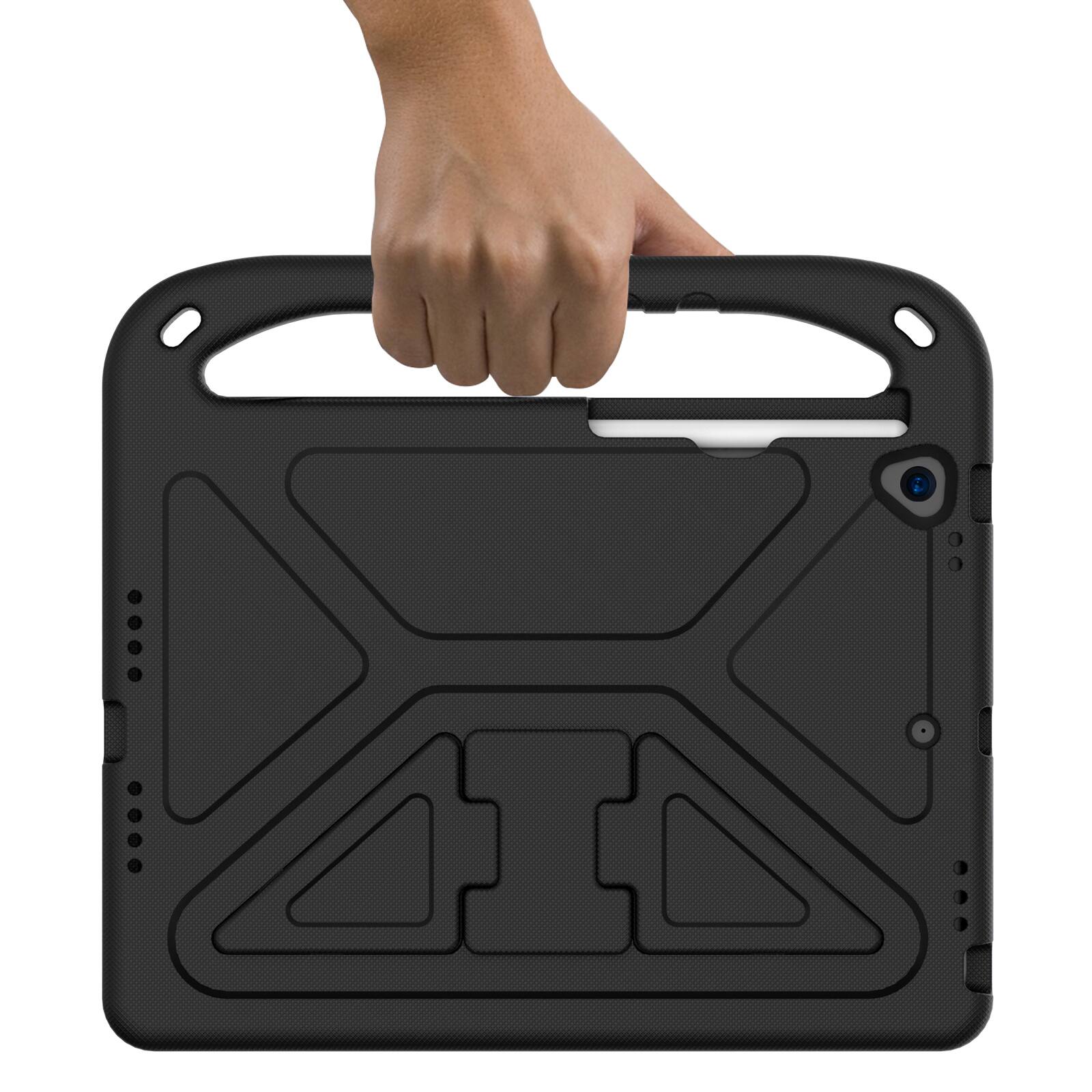 Angle. UUCOVER - Lightweight EVA Case for iPad 9th 8th 7th Gen 10.2-inch (2021/2020/2019) Shockproof Handle Kickstand Anti-Slip Cover - Black.