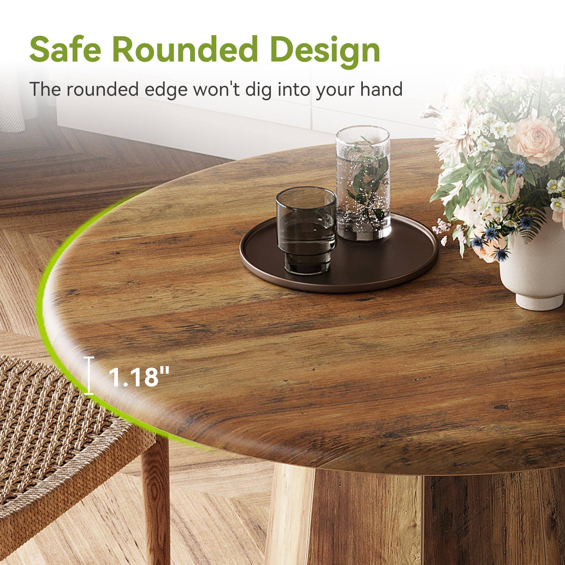 Safe Rounded Design  
The rounded edge won't dig into your hand  
1.18"