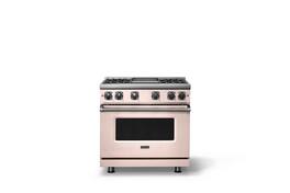 Viking - Pro 7 Series 5.6 Cu. Ft. Freestanding Sealed 4 Burner LP Gas Convection Range/Griddle - Blush - Blush