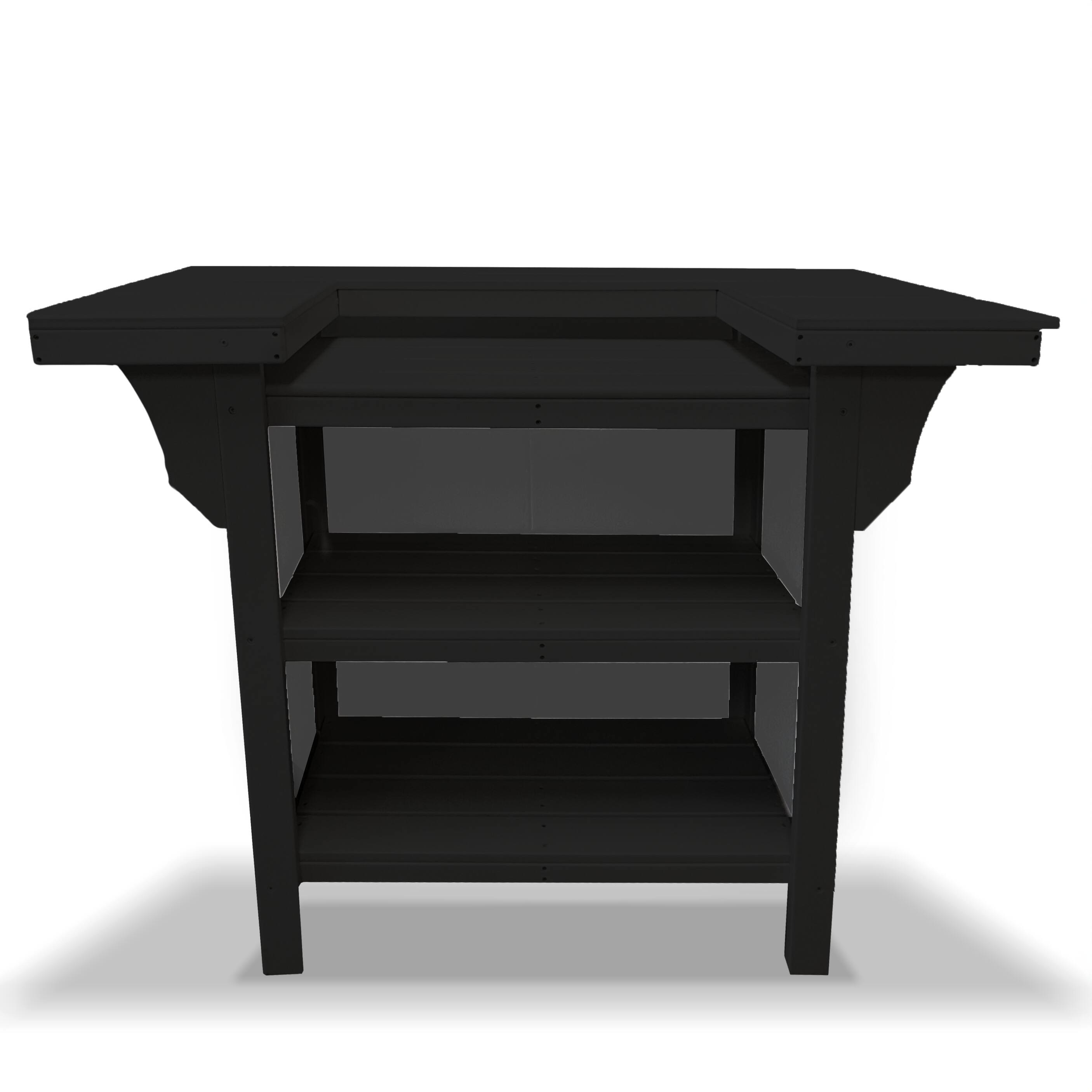 Left. LuXeo - Cancun HDPE Serving Bar, Black Two-Tone - Black.
