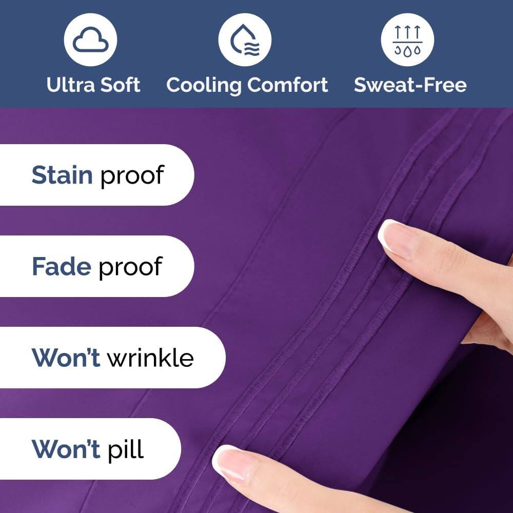 Ultra Soft  
Cooling Comfort  
Sweat-Free  

Stain proof  
Fade proof  
Won't wrinkle  
Won't pill