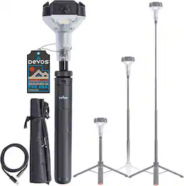 Devos Outdoor - LightRanger 800 Mini Telescoping Camp Light, 4.5' Tall, 800 Lumens, Portable Rechargeable LED Lantern, 30-Hour Runtime