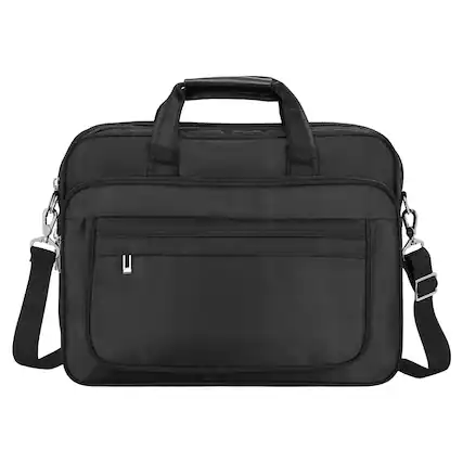Front. Unique Bargains - 15.6" Laptop Bag Case, Water-Resistant Laptop Briefcase - Black.
