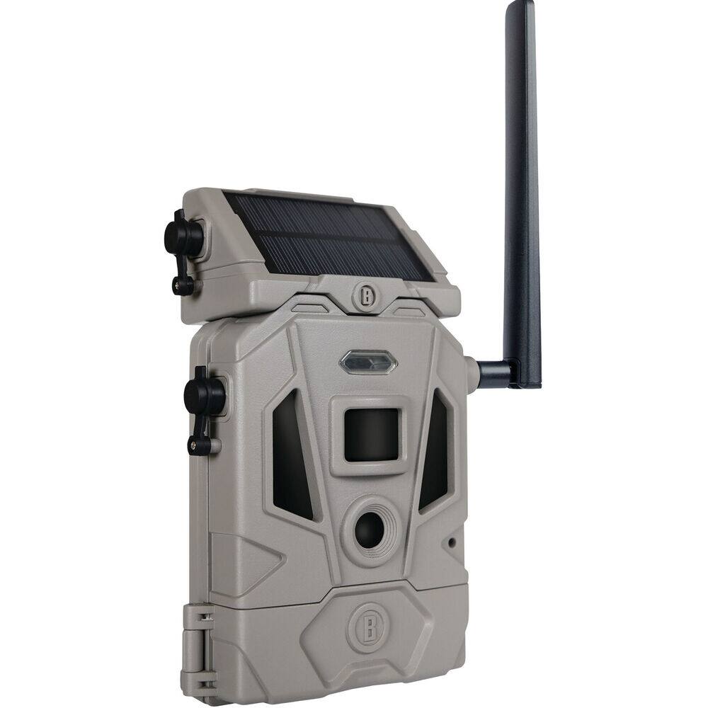Front. Bushnell - Bushnell CelluCORE 20 Solar Trail Camera with Detachable Solar Panel, Gray - Gray.