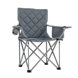 Boyel Living - Oversized Folding Camping Chair 40.0-in L x 38.0-in W x 21.5-in H with Cup Holders - Gray
