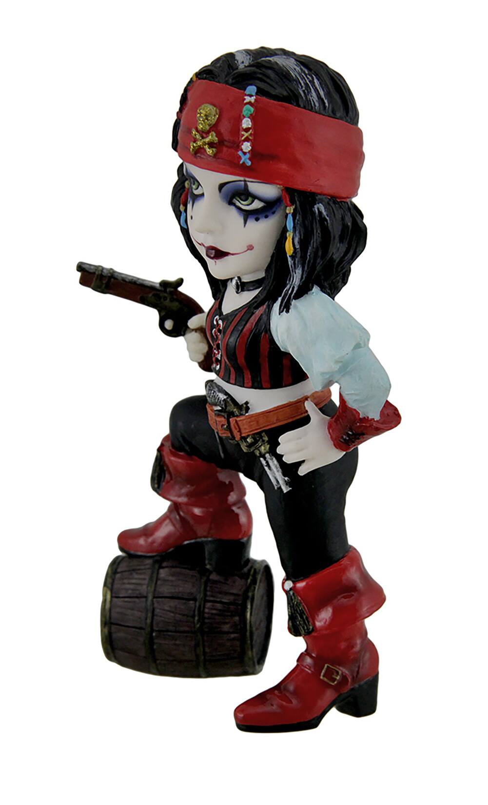 Alt View 1. Veronese Design - Cosplay Lady Pirate w/ Barrel of Rum Statue - Multicolored.