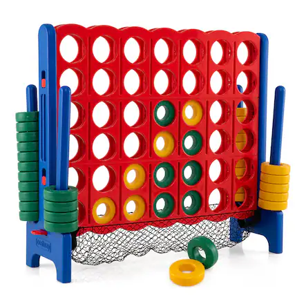 Front. Costway - Costway 4-to-Score Giant Game Set 4-in-a-Row Connect Game with Net Storage Mesh Pocket for Kids & Adult - Muticolor.