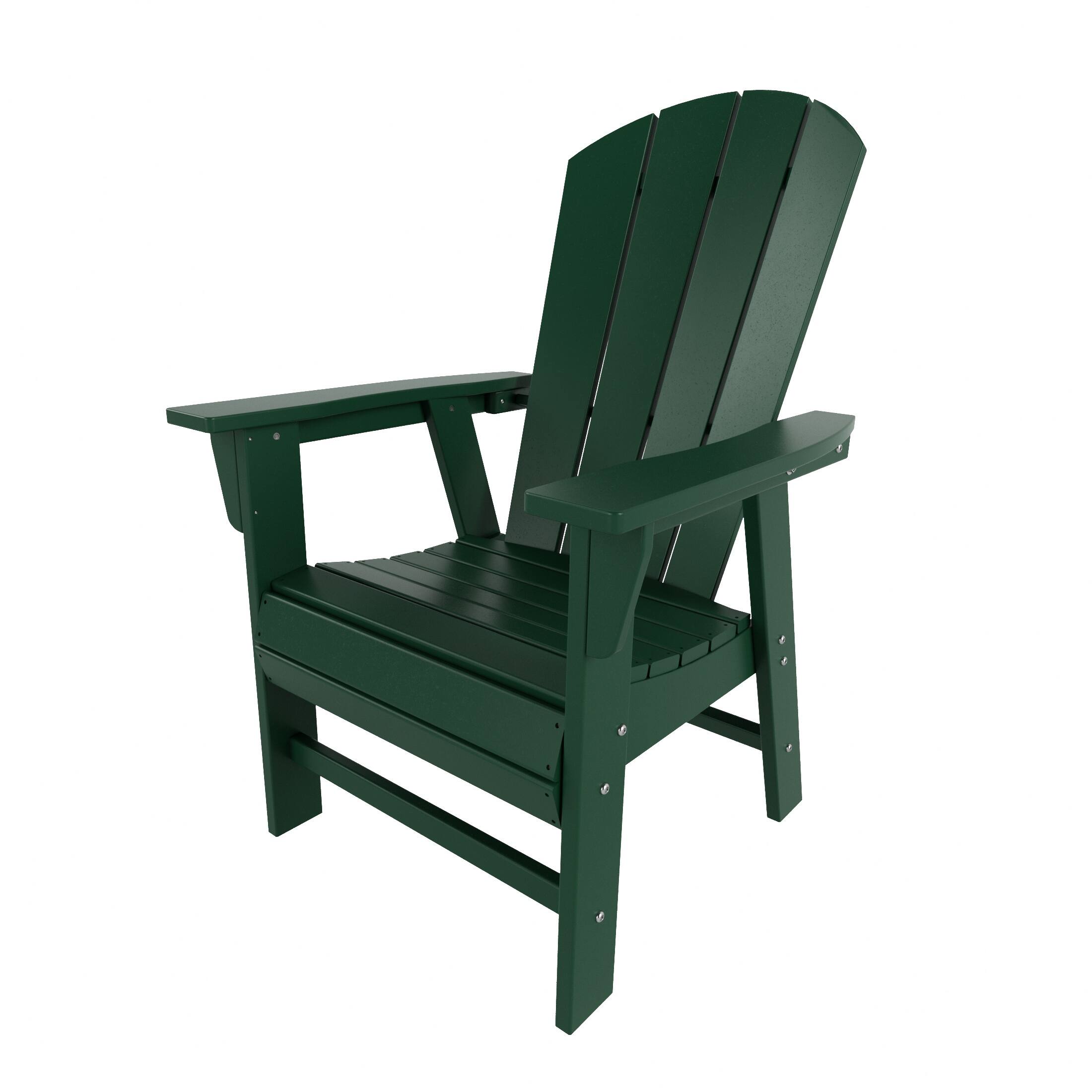 Alt View 3. WestinTrends - WestinTrends Malibu Outdoor Patio HDPE Plastic Adirondack Dining Chair - Dark Green.