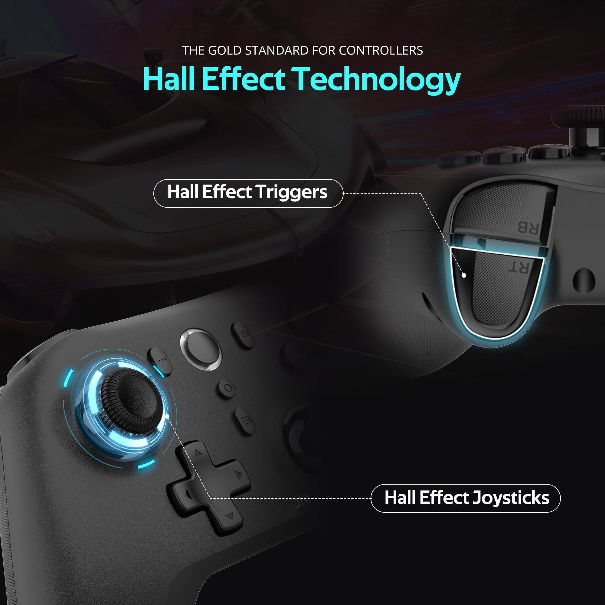 THE GOLD STANDARD FOR CONTROLLERS  
Hall Effect Technology  

Hall Effect Triggers  
Hall Effect Joysticks