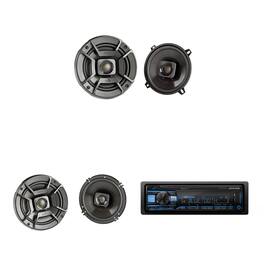 Alpine - UTE-83BT Single Din Source Unit w/ DB522 5.25" & DB652 6.5" Speaker Bundle - Black/Gray