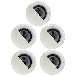 Acoustic Audio by Goldwood - CSic84 Frameless 8" in Ceiling 5 Piece Speaker Set 3 Way Home Theater Speakers, White, (Model: CSic84-5S) - Paintable White