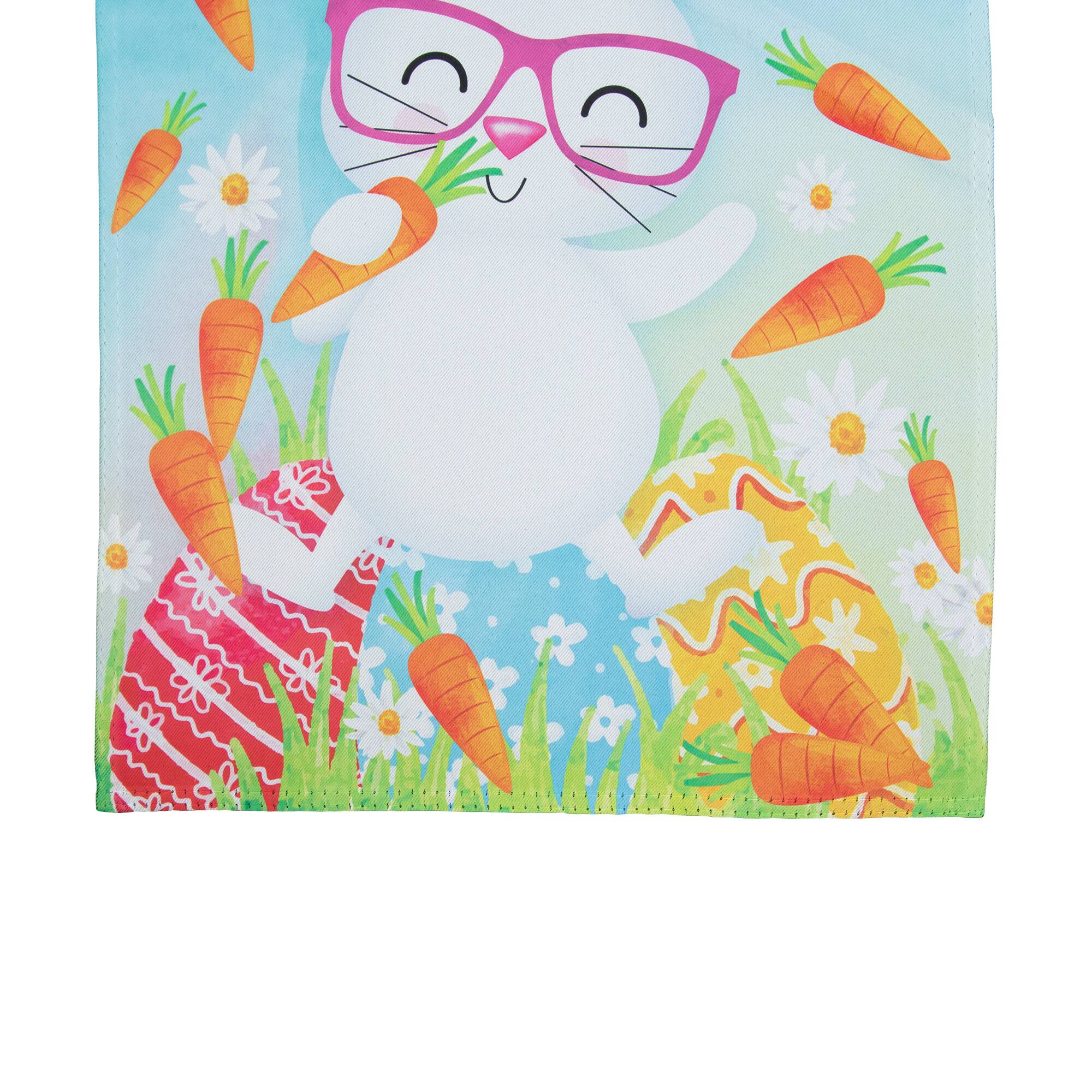 Alt View 3. Northlight - Happy Easter Bunny with Carrots Outdoor Garden Flag 12.5" x 18" - Blue.