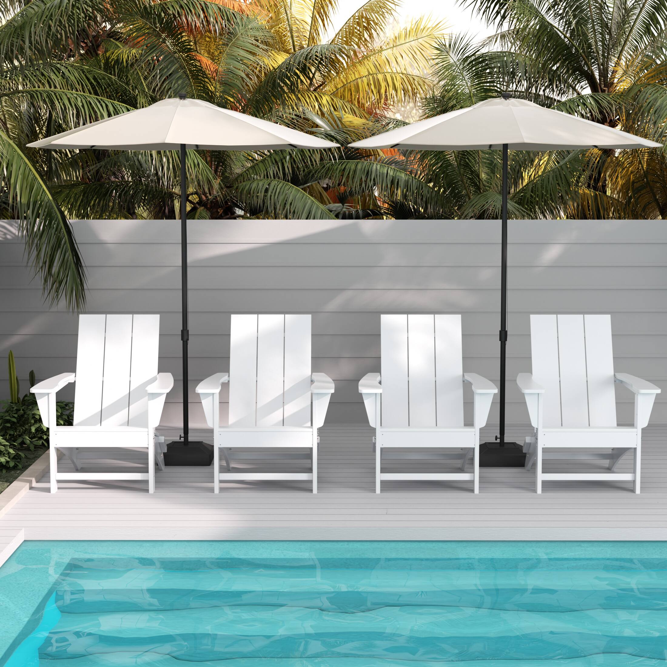 Angle. WestinTrends - WestinTrends Ashore Modern Outdoor Folding Adirondack Chair (Set of 4) - White.