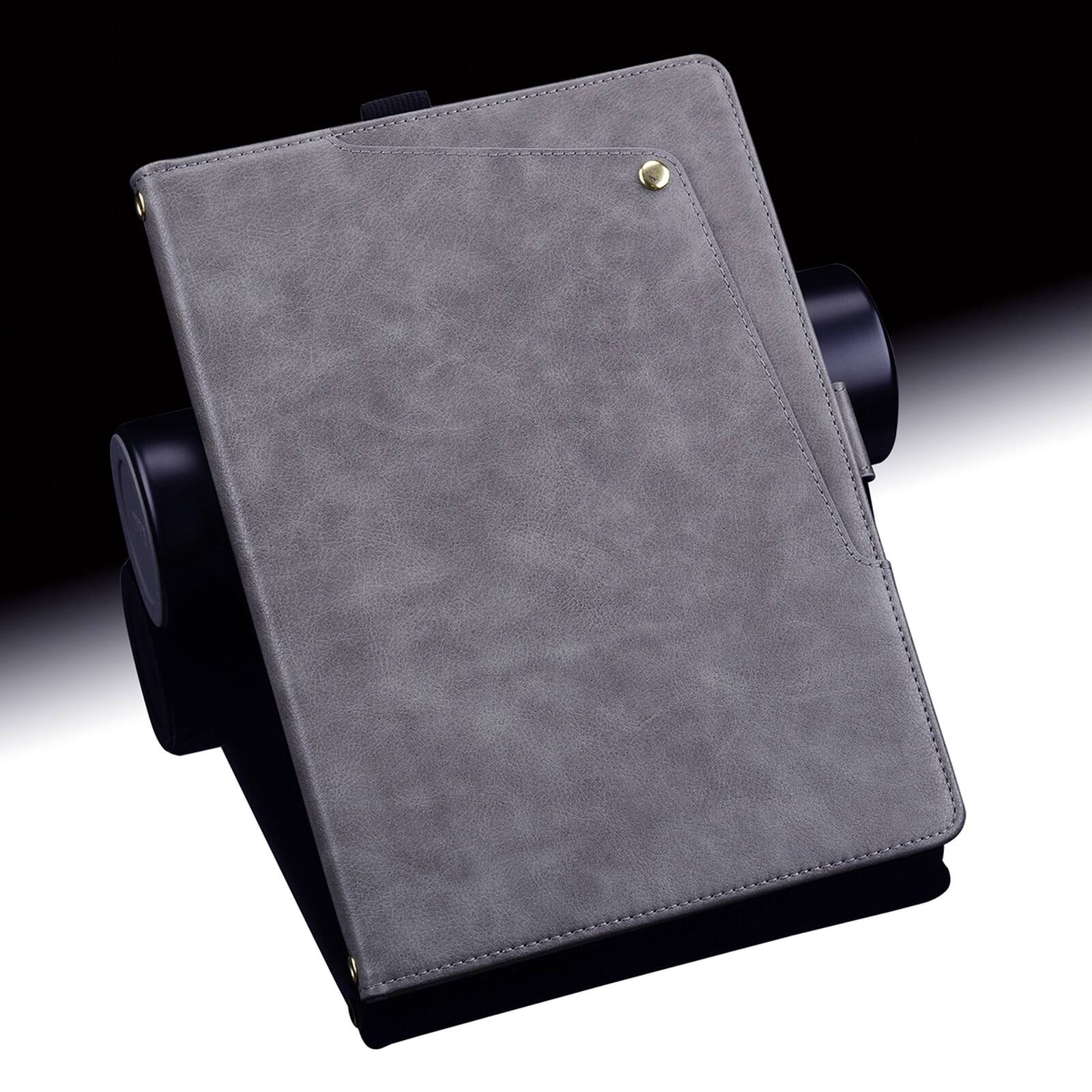 Alt View 8. Dteck - Case For Apple iPad mini (A17 Pro) 2024/iPad mini 6th Business Premiun Leather Folio Adjustable Stand Card Slots Cover - Gray.
