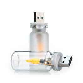 Cluzine - USB LED Flame Effect Night Light, Mini Plug-and-Play Ambient Lamp for Desk, Car & Bedroom