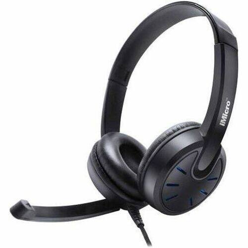 Front. iMicro - IMME 292 3.5mm Wired Headset - Black.