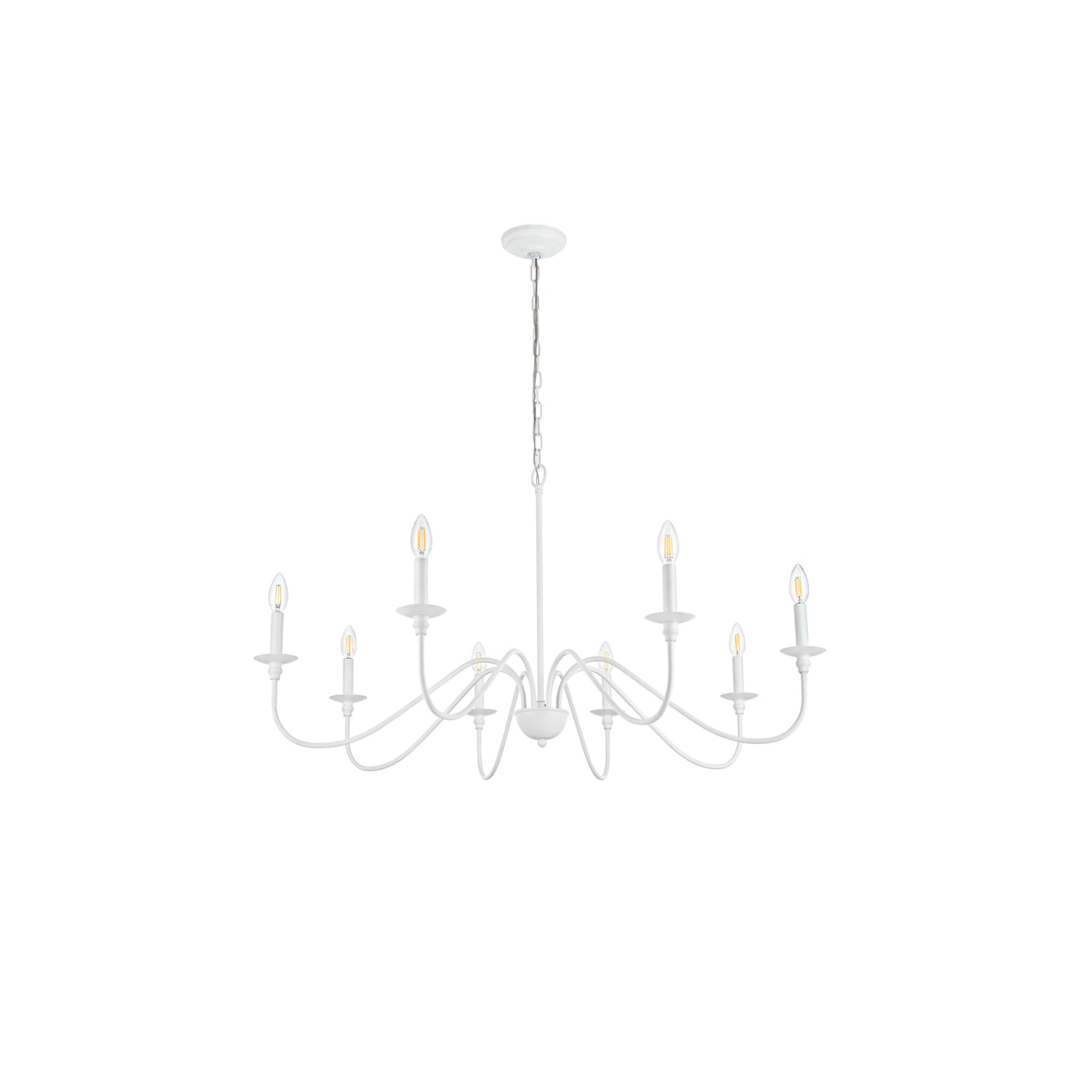 Alt View 3. Living District - Rohan 42 inch chandelier in White - White.