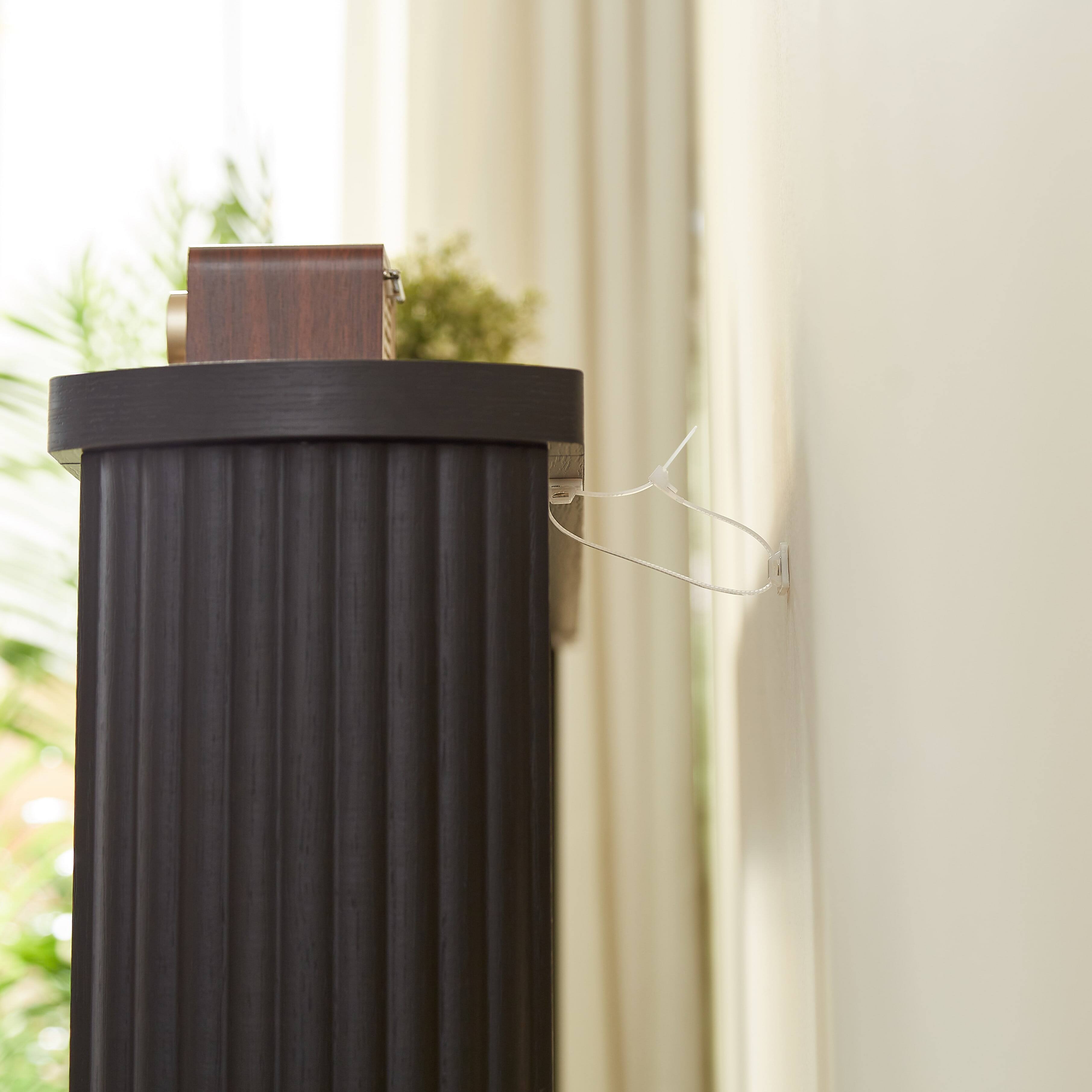 Alt View 1. Kadyn - Kadyn Corrugated Storage Table, Narrow Sofa Console, Entranceway & Corridor, Space-Saving Solution, MDF, Black - Black.