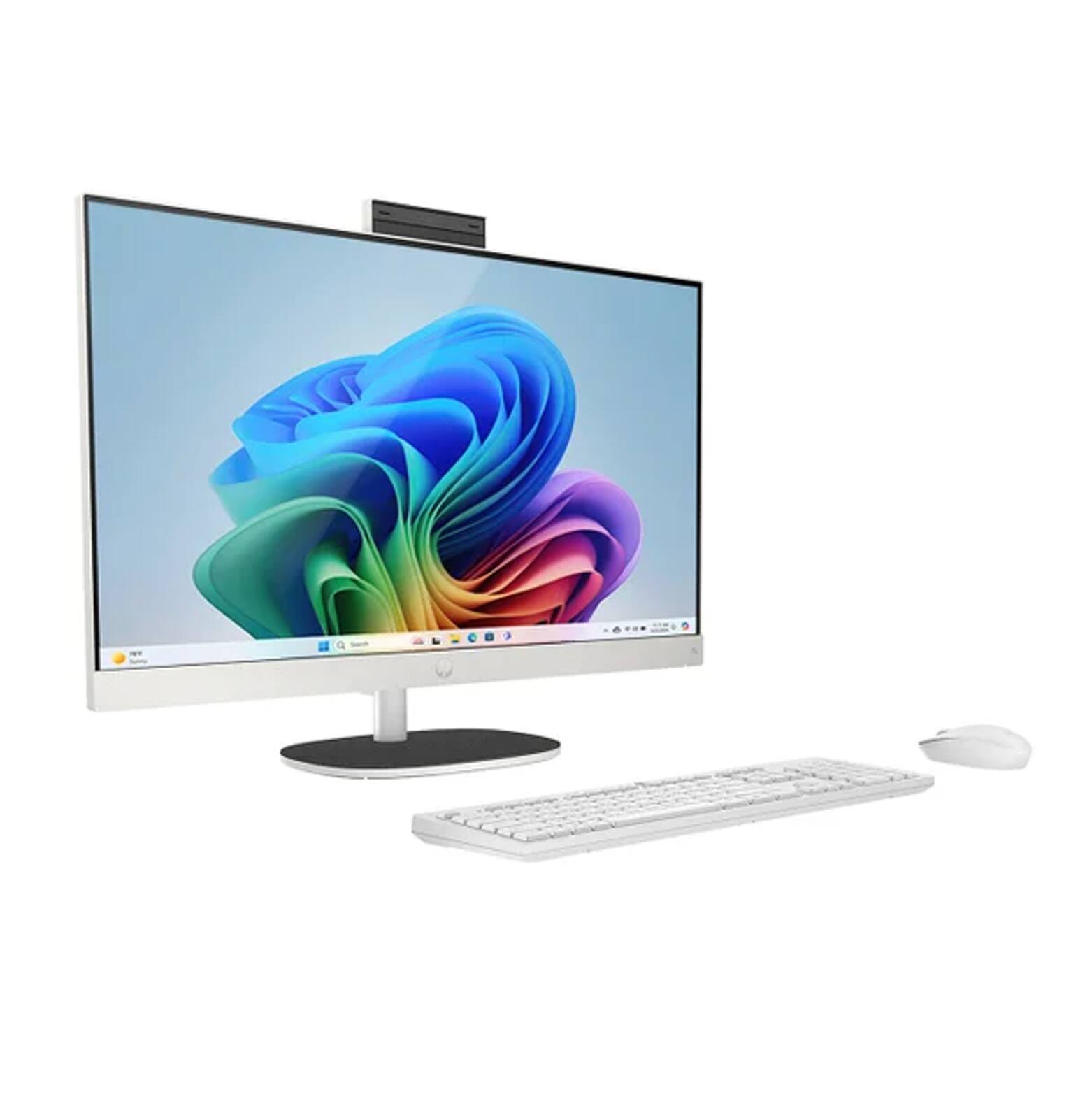 Alt View 3. HP - HP 27 All-in-One 27 FHD Display (Ryzen AI 7 350, 32GB, 2TB SSD, AMD Radeon 680M, WiFi 6, Win 11 Pro) w/USB Hub - White.