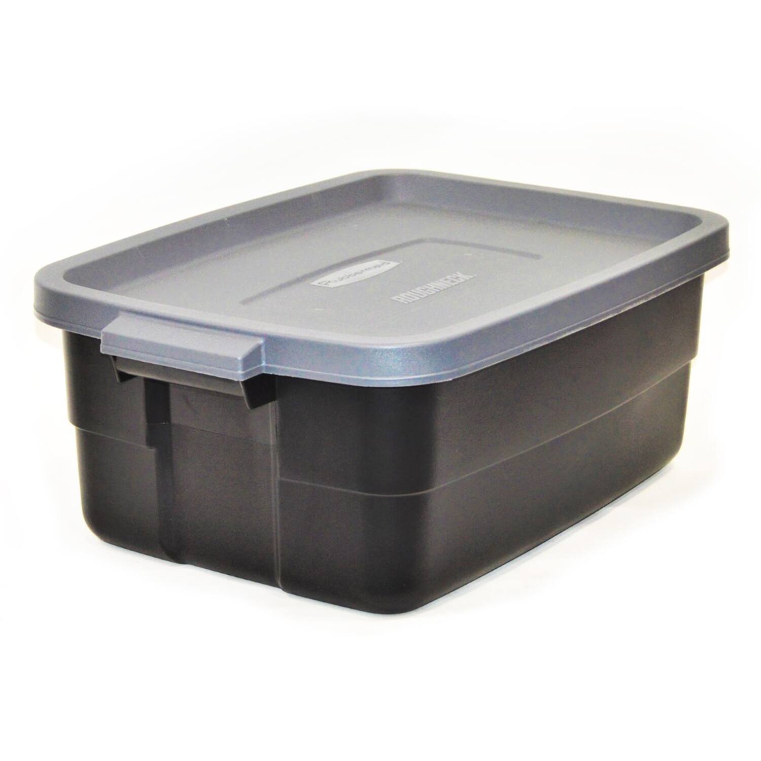 Alt View 1. RubberMaid - Rubbermaid Roughneck Tote 10 Gallon Storage Container, Black/Cool Gray (6 Pack) - Black and Grey.