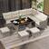 Alt View 1. Costway - 7 PCS Patio Dining Furniture Set PE Rattan Sectional Sofa Set with Soft Cushions - Mix Gray,Off White.