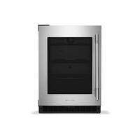 KitchenAid - 5.2 Cu. Ft. Undercounter Refrigerator with Glass Door - Black Cabinet/Stainless Steel Doors - Front_Zoom