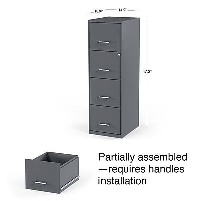 18.9" x 14.5" x 47.2"  
Partially assembled — requires handles installation