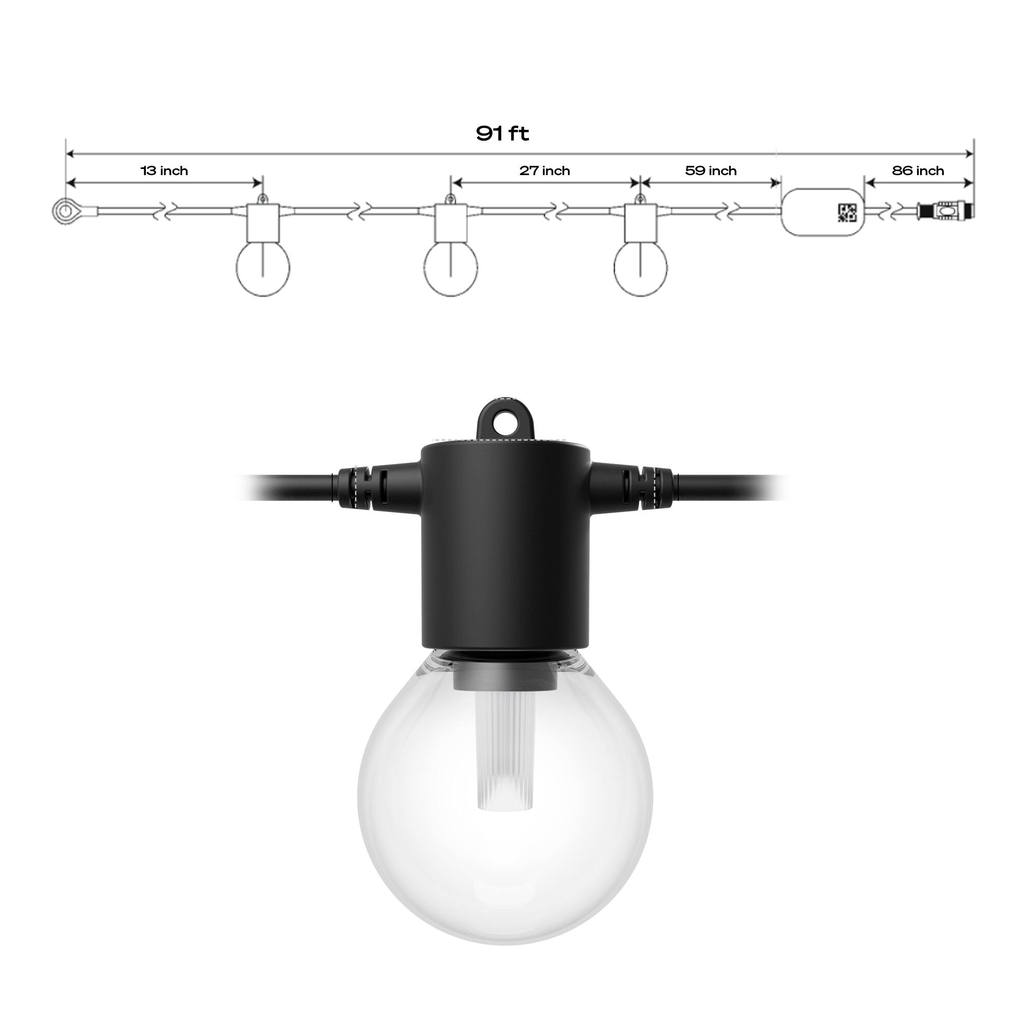 91 ft  
13 inch  
27 inch  
59 inch  
86 inch