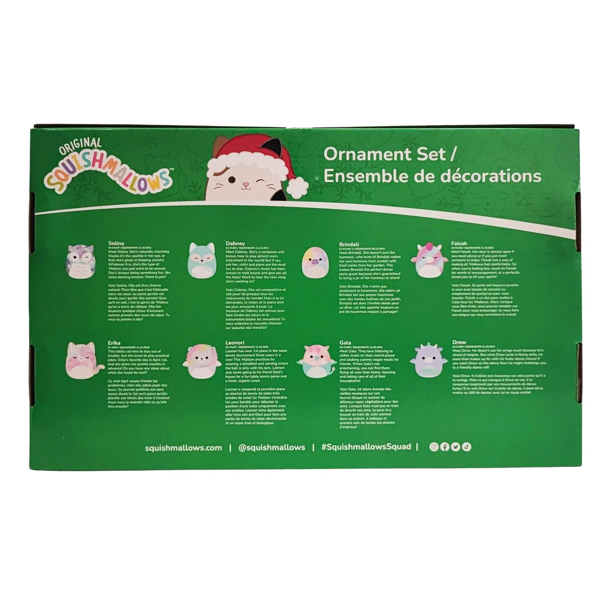 ORIGINAL Squishmallows Ornament Set / Ensemble de décorations Salina - Dabney - Brindall - Faisah - Erika - Gala - Leonori - Drew squishmallows.com @squishmallows #SquishmallowsSquad
