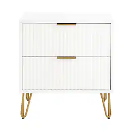 Manhattan Comfort - Dumbo Modern 20" Fluted Nightstand - White