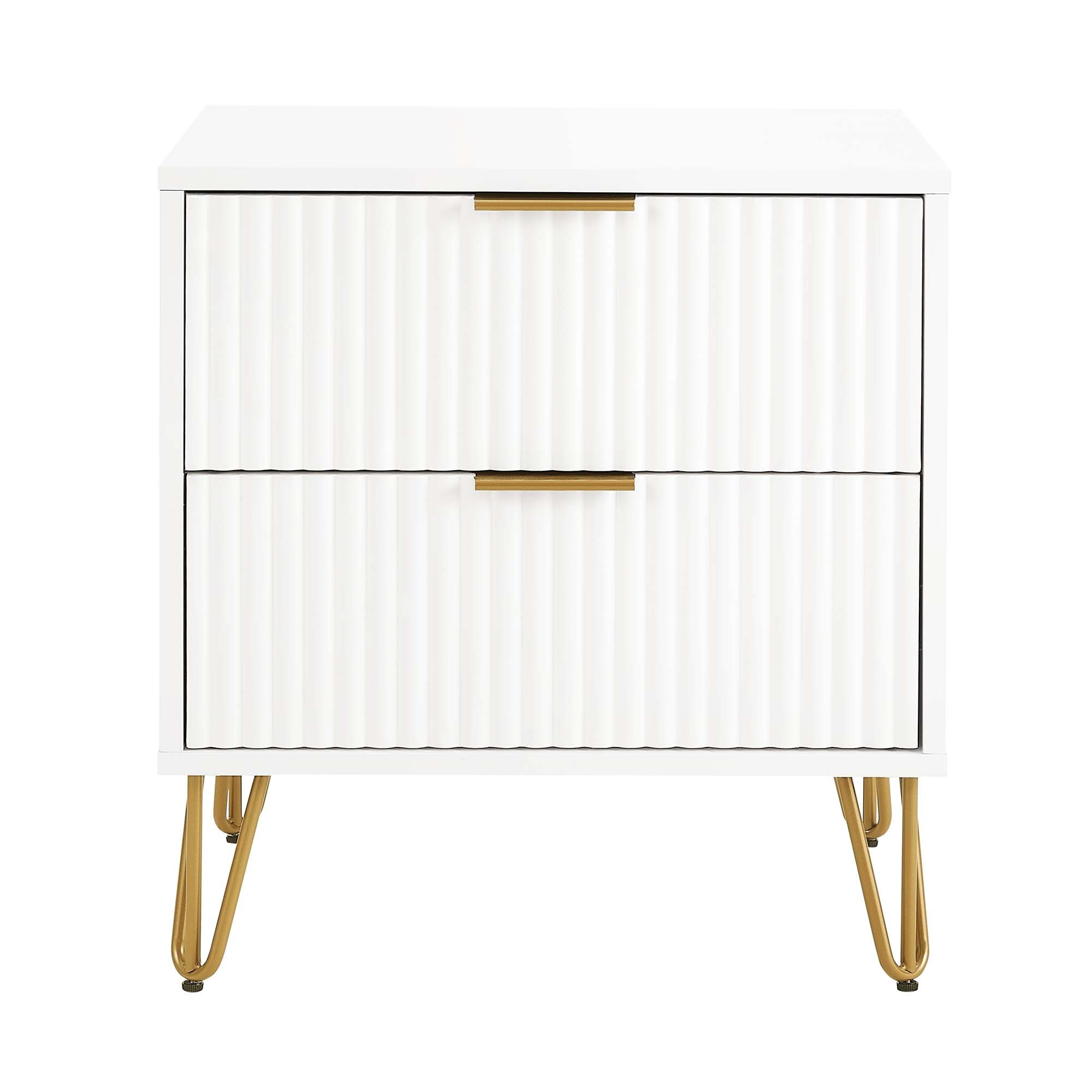 Manhattan Comfort - Dumbo Modern 20" Fluted Nightstand - White