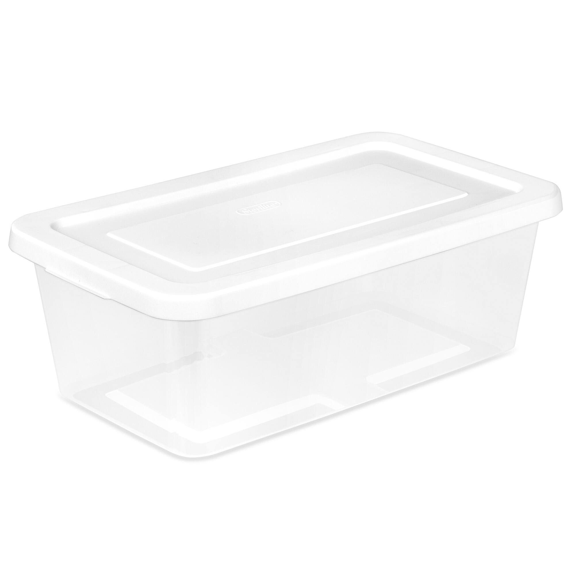 Front. Sterilite - Sterilite 6 Qt Storage Box, Stackable Plastic Container, Home Organizer, 24 Pack - White.