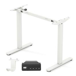 Ecooso - Electric Standing Desk Frame, Height Adjustable Base with LED Display, Computer Desk Stand - White