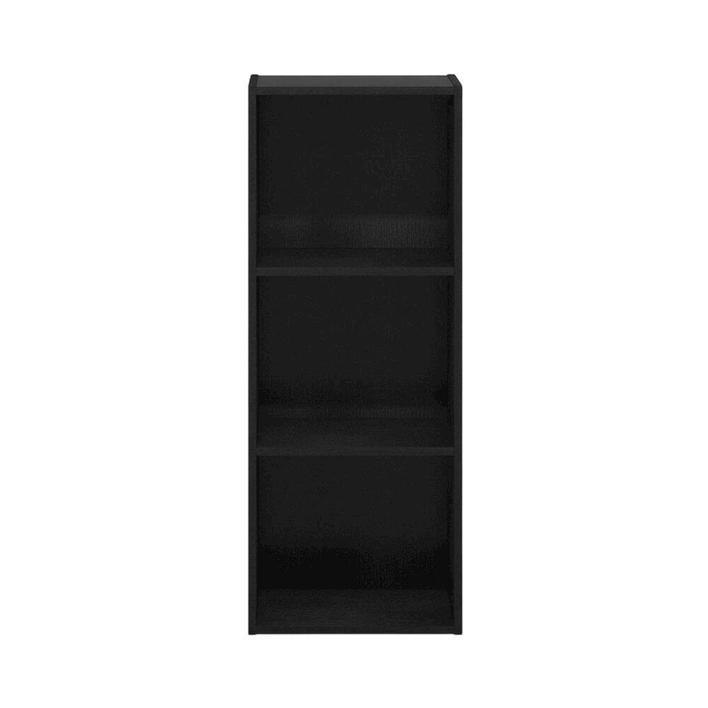 Back. FurniFact - Blackwood 3-Tier No Tool Assembly Bookcase with Open Shelves for Storage - Blackwood.