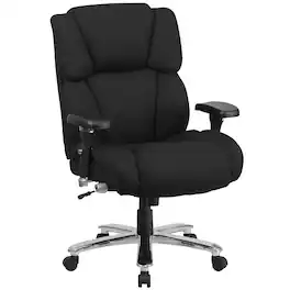 Emma + Oliver - 24/7 400 lb. Big & Tall High Back Tufted Lumbar Knob Ergonomic Office Chair - Black Fabric