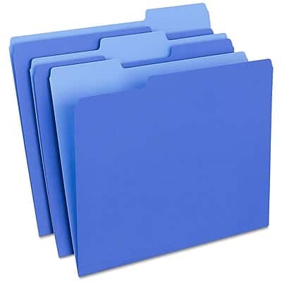 Staples - File Folders, 1/3-Cut Tab, Letter Size, 100/Box (ST224527-CC) - Blue price history on PriceWatchPro