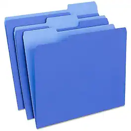 Staples - File Folders, 1/3-Cut Tab, Letter Size, 100/Box (ST224527-CC) - Blue