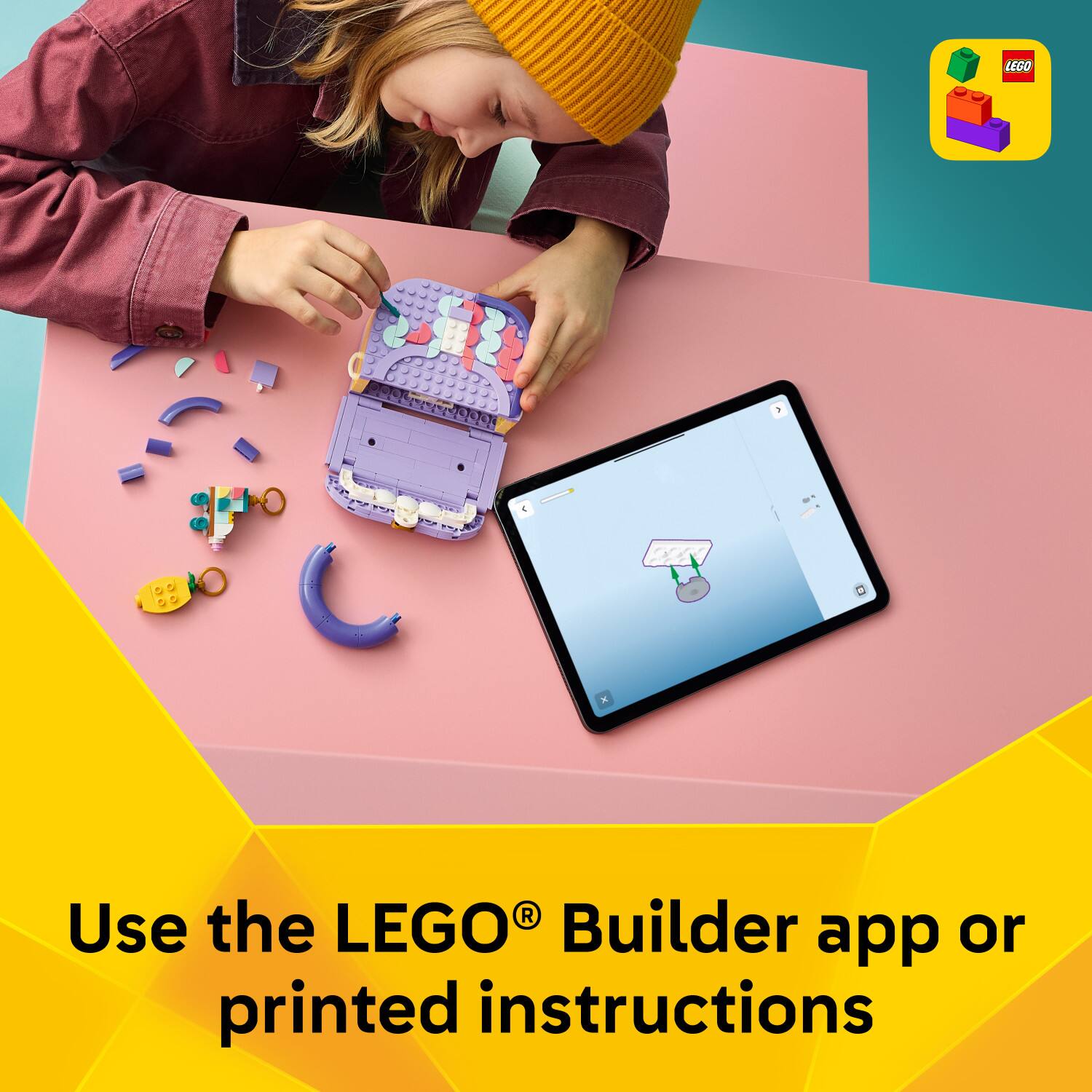 Use the LEGO® Builder app or printed instructions