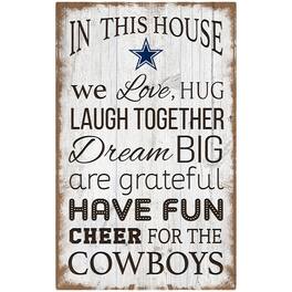Fan Creations - Dallas Cowboys 11'' x 19'' Team In This House Sign - Multicolor