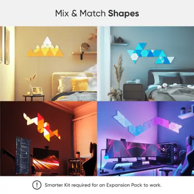 Nanoleaf Shapes Triangles Smarter Kit (7 Panels) Multicolor NL47 Nanoleaf Shapes Triangles Smarter Kit (7 Panels) Multicolor NL47