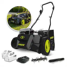 Sun Joe - 15" 24-Volt Cordless Scarifier + Dethatcher, Tool Only, 24V-X2-DTS15-CT - Black