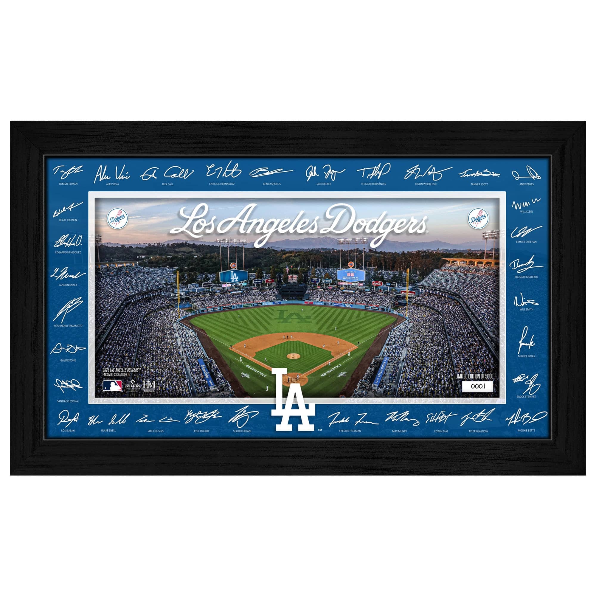 "Highland Mint - Los Angeles Dodgers 12"" x 20"" 2026 Signature Field Photograph - Facsimile Signatures - Multicolor" price history on PriceWatchPro
